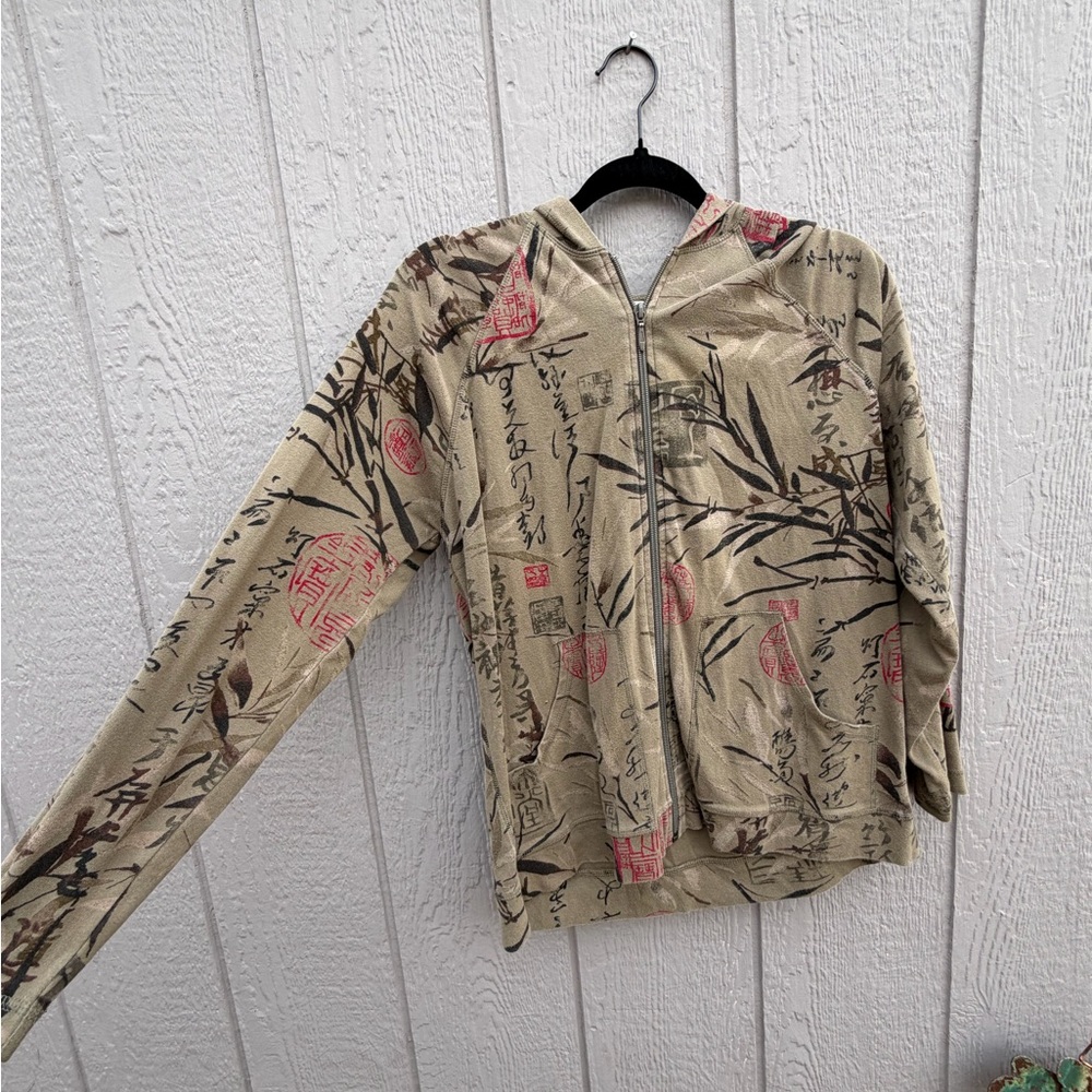 Chico's Beige and Red Printed Jacket